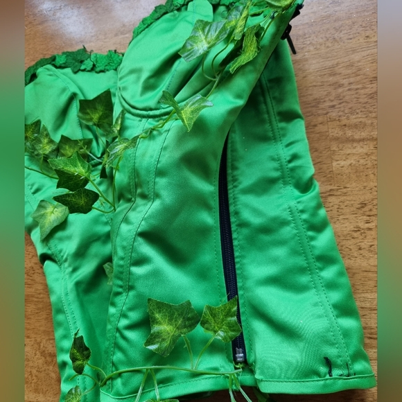 DC Superheroes Poison Ivy Adult Deluxe Corset & Glovelettes Halloween Costume - Picture 6 of 10